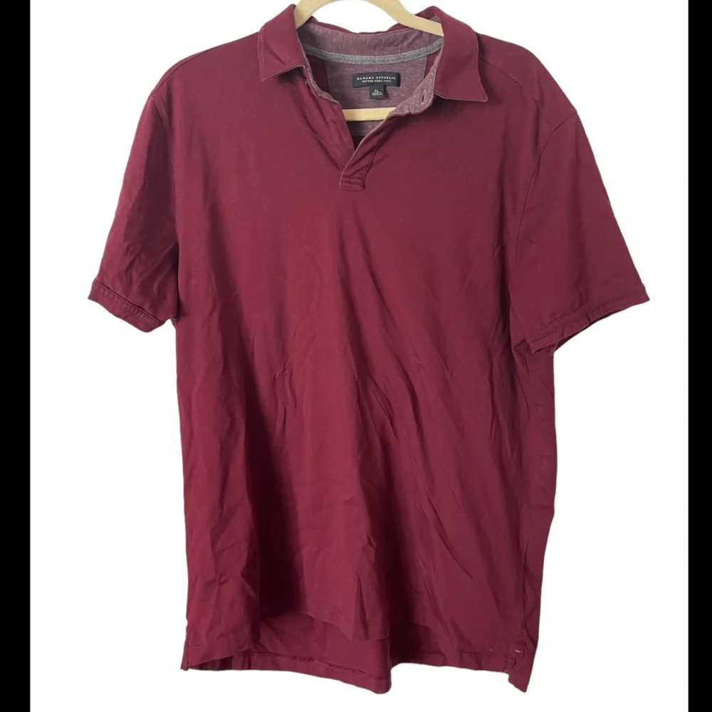 Banana Republic Fitted‎ Pima Cotton Polo Shirt in Eggplant XL